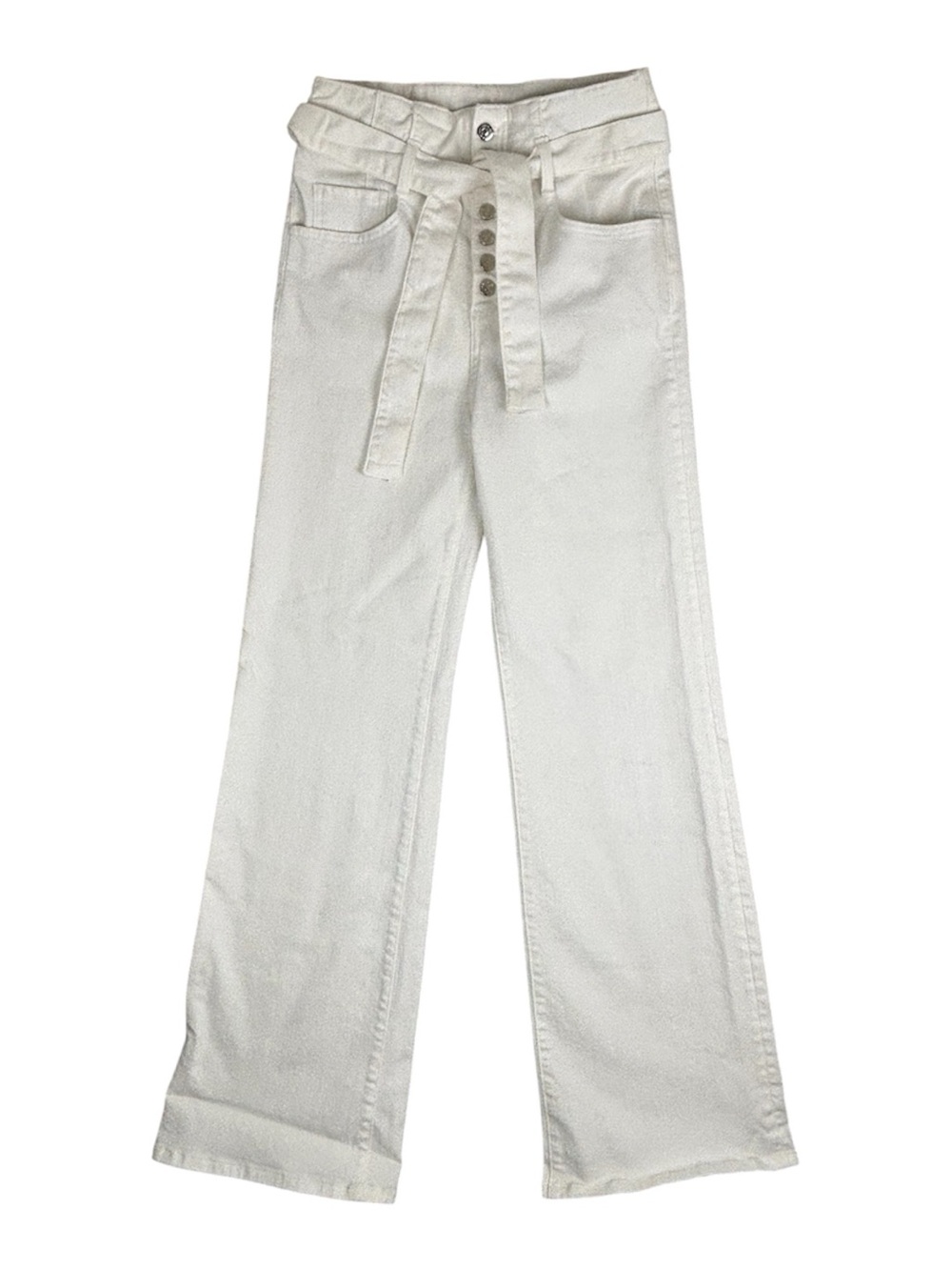 Veronica Beard Jeans Womens 29/8 White Rosanna Corset Wide Leg Extra High-Rise